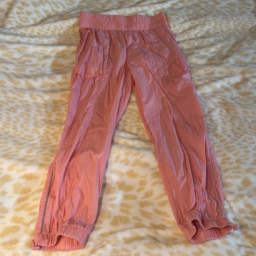 Fabletics pink parachute pants￼size L